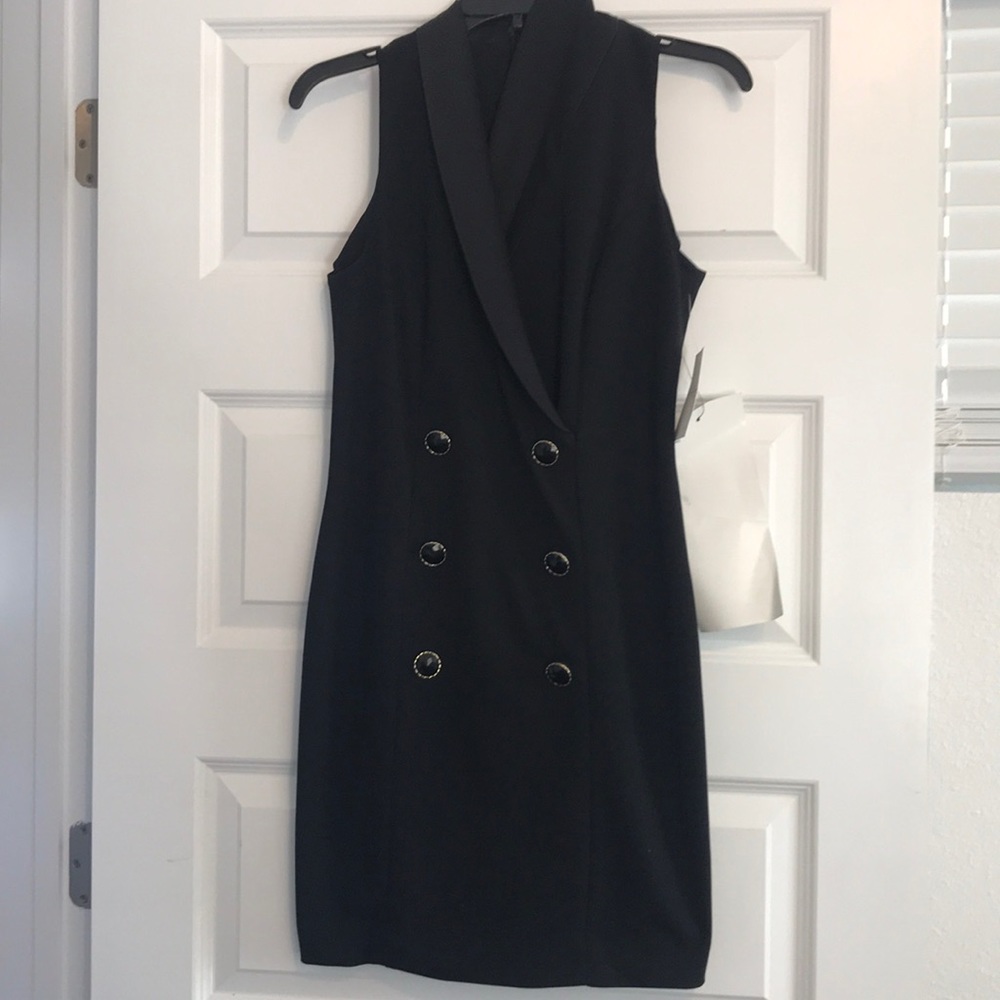 Black tuxedo style cocktail dress